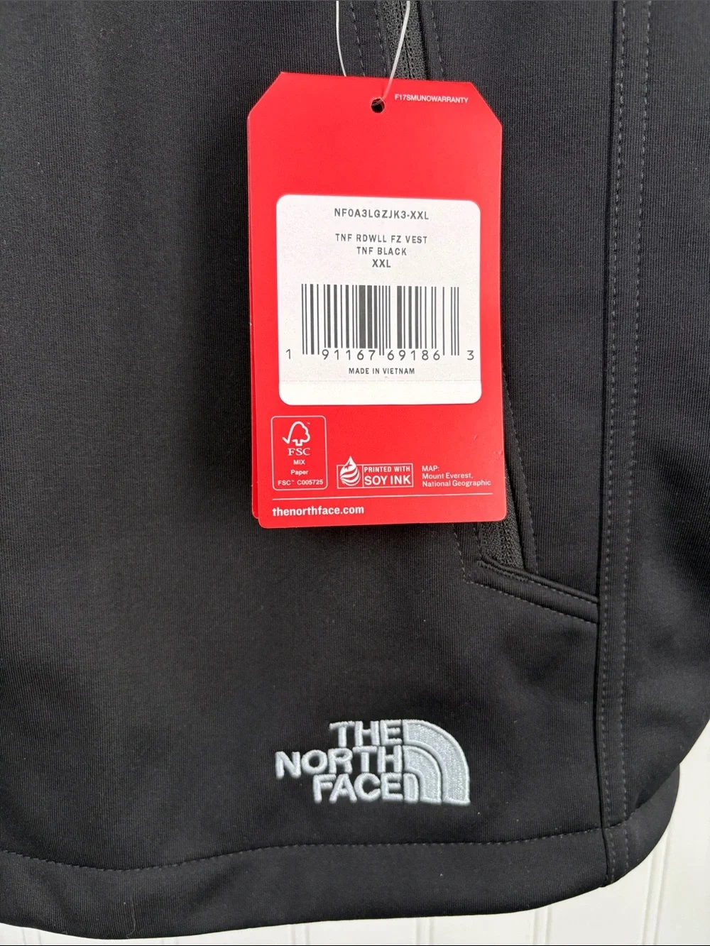 The North Face Ridgewall Soft Shell Vest - Company Branded- Men Size XXL NWT